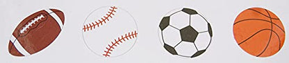 Craft Supply Sports Balls Painted Wood Cutout Shapes - 4 Mini Pieces - Football, Baseball, Soccer Ball, and Basketball Multi