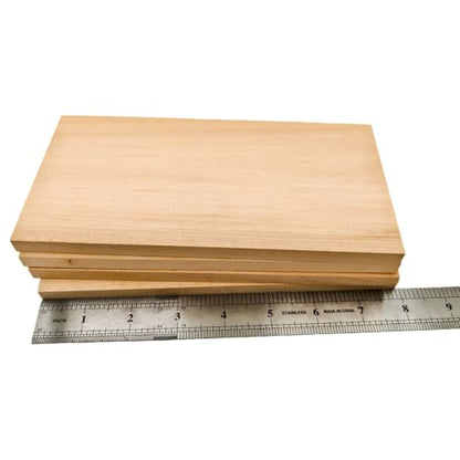 4PCS Unfinished Basswood Blocks for Crafts, Wood Craft Panels for Art, Engraving, Painting, DIY Projects, Chip Carving, Fretwork (7.87 x 3.93 x 0.39 in) - size: 7.87 x 3.93 x 0.39 in