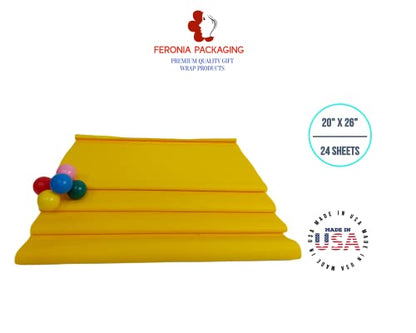 Dandelion Tissue Paper Squares, Bulk 24 Sheets, Premium Gift Wrap and Art Supplies for Birthdays, Holidays, or Presents by Feronia packaging, Large 20 Inch x 26 Inch - color: Dandelion