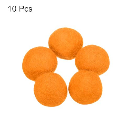 PATIKIL Wool Felt Balls Beads Wool Felting Pom 3.1cm 31mm Dark Orange for Home Crafts Handcrafts Project DIY Pack of 10 - color: Dark Orange