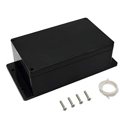 Junction Box Waterproof Dustproof IP65 ABS Plastic Universal Electric Project Enclosure Black with Fixed Ear 6.22"x3.54"x2.36"(158 x 90 x 60 mm) - size: 6.22"x3.54"x2.36"