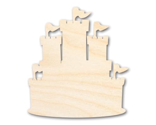 Unfinished Wood Medieval Castle Silhouette History Craft up to 46" DIY 5" / 1/4" - size: 5", style: 1/4" Thick Wood