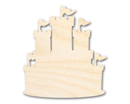 Unfinished Wood Medieval Castle Silhouette History Craft up to 46" DIY 12" / 1/8" - size: 12", style: 1/8" Thick Wood