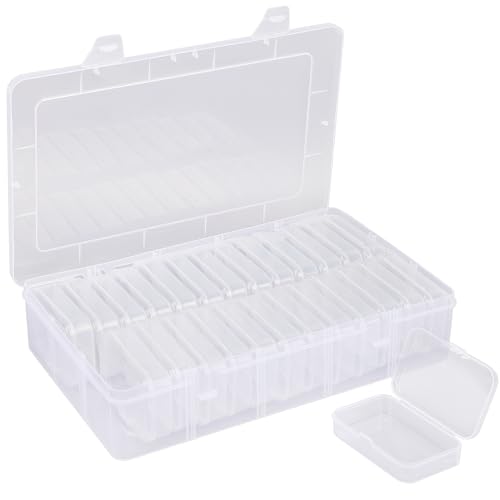 Segbeauty Craft Organizer - 26 Grid Small Storage Box with Hinged Lid, Clear Plastic Bead & Jewelry Storage Container - size: 26 Count (Pack of 1)