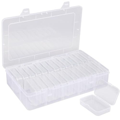 Segbeauty Craft Organizer - 26 Grid Small Storage Box with Hinged Lid, Clear Plastic Bead & Jewelry Storage Container - size: 26 Count (Pack of 1)
