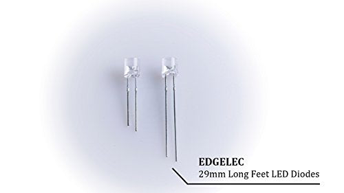 100pcs 5mm Warm White Lights LED Diodes (White Lens) Diffused Round Lens 29mm Long Lead (DC 3V) +100pcs Resistors (for DC 6-12V) Included,Bulb Lamps Light Emitting Diode - color: [09] Warm White / 100pcs, style: 5mm Constant Light