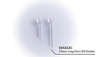 100pcs 3mm Red Lights LED Diodes Clear Round Lens 29mm Long Lead (DC 2V) +100pcs Resistors (for DC 6-12V) Included, Bright Bulb Lamps Light Emitting Diode - color: [05] Red / 100pcs, style: [A] 3mm Constant Light