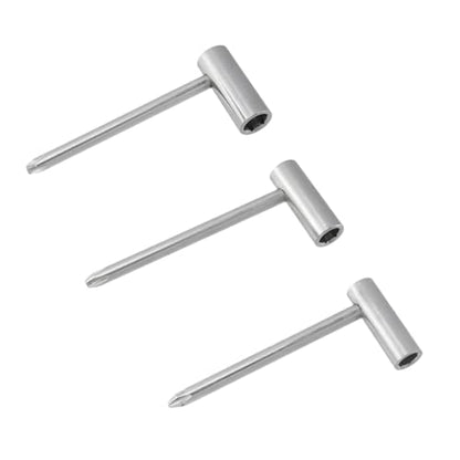 Sliver Guitar Neck Box Repair Guitar Truss Rod Wrench Adjustment Wrench with Cross Screwdriver, Inner Dia 6mm & 7mm & 8mm, Sleeve Length 30mm - color: Silver, size: 6mm, 7mm, 8mm; 30mm Sleeve Length