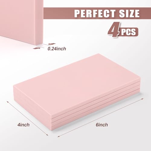 Bobblebro 4 PCS 4"x6" Soft Linoleum Blocks for Printmaking & Stamp Making - color: pink