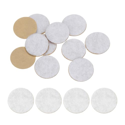 HARFINGTON 10pcs Round Adhesive Felt Circles, 13mm 1/2" Pre Cut Felt Craft Stickers Non-Woven Mini Felt Fabric Circles for DIY Sewing Handcraft Cut Projects Craft Finishing, White - color: White, size: 13mm (10pcs)