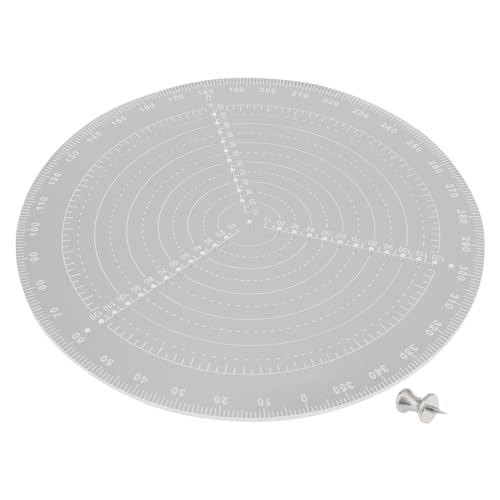 12" / 300mm Round Center Finder Tool Compass Acrylic with Centering Needle for Irregular Shapes, Drawing Circles on Wood, Poster Board, Plastic, Measuring Tools for Wood Lathe, Woodworking, Carpenter