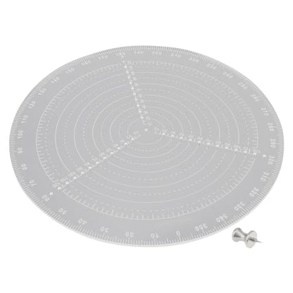 12" / 300mm Round Center Finder Tool Compass Acrylic with Centering Needle for Irregular Shapes, Drawing Circles on Wood, Poster Board, Plastic, Measuring Tools for Wood Lathe, Woodworking, Carpenter