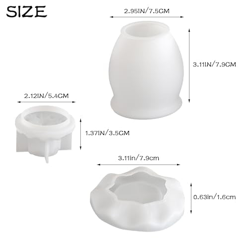 Lotus Resin Jar Mold with Lid, Silicone Mold for Epoxy Resin Casting