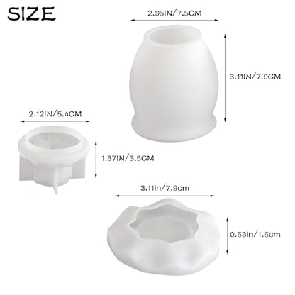 Lotus Resin Jar Mold with Lid, Silicone Mold for Epoxy Resin Casting