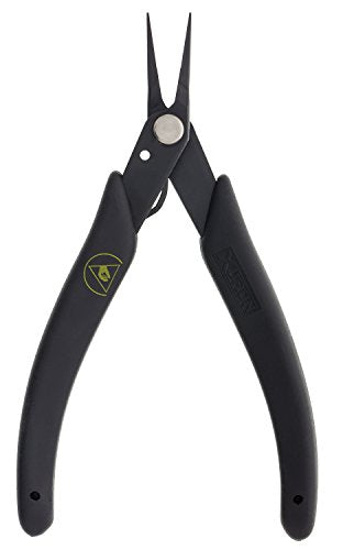 Xuron - 450SAS Tweezer Nose Pliers - Serrated, ESD Safe Grips - size: Serrated Static Control Grips