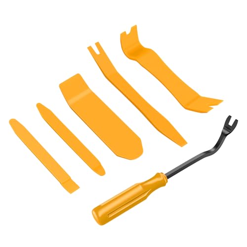 GOOACC 6PCS Auto Trim Removal Tool Kit No-Scratch - color: Yellow, size: 6PCS Trim Removal