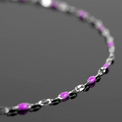 UMAOKANG Purple Enamel Chains for Making Jewelry Stainless Steel Chain Roll - color: Steel-Purple
