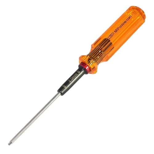 MIP 9240 Metric Ball End Hex Screwdriver RC Tools Kit (2.0mm) – Precision Hexagon Screwdriver for RC Cars, Quadcopter, Helicopter, and FPV Racing Drone Models - size: 2.0mm - Ball End
