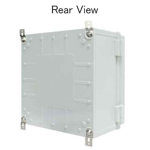 Junction Box IP65 Waterproof Electrical Box Outdoor ABS Plastic Project Box Hinged Shell Universal Enclosure Box with Mounting Plate, Wall Brackets, Cable Glands 11.8" x 11.8" x 7.1" - color: Grey, size: 11.8" x 11.8" x 7.1"