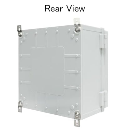 Junction Box IP65 Waterproof Electrical Box Outdoor ABS Plastic Project Box Hinged Shell Universal Enclosure Box with Mounting Plate, Wall Brackets, Cable Glands 11.8" x 11.8" x 7.1" - color: Grey, size: 11.8" x 11.8" x 7.1"