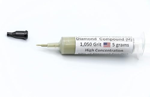 TechDiamondTools Diamond Polishing Paste & Lapping Compound — 1050 Grit (12-20 Micron) | USA Made | Oil-Based Syringe | Metal, Glass, Gemstone, Knife, Jewelry | 50% Diamond Powder Concentration - size: 1,050 grit/12 - 20 microns