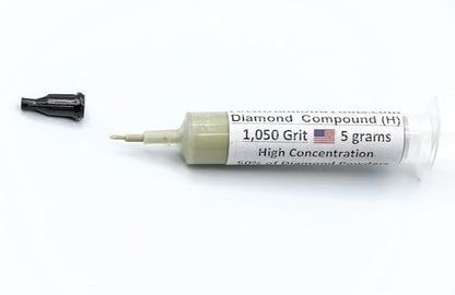 TechDiamondTools Diamond Polishing Paste & Lapping Compound — 1050 Grit (12-20 Micron) | USA Made | Oil-Based Syringe | Metal, Glass, Gemstone, Knife, Jewelry | 50% Diamond Powder Concentration - size: 1,050 grit/12 - 20 microns