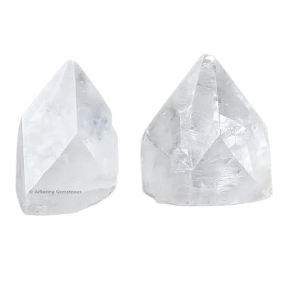 Amazing Gemstone Apophyllite Crystals and Healing Stones Mineral Specimen Set of 2- Premium Semi Precious Gem Stones - Healing Crystals Geodes Clusters for Meditation, Chakra Balance (L) - color: Apophyllite Points, size: Large