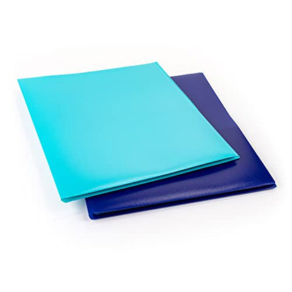 Smead 10-Pocket Organizer, Letter Size, 2 per Pack, 1 Each of Dark Blue and Teal (89204), (Pack of 15, 30 Count Total) - style: 2 per Pack (15 Packs)