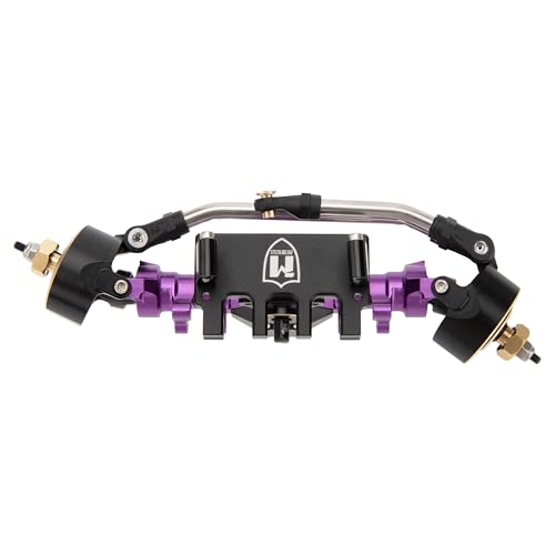 MEUS Racing Isokinetic 3-Section CVD Front and Rear Axles Maximum Steering Angle 52° Wider +5MM for Axial SCX24 Deadbolt C10 JLU Gladiator Bronco 1/24 RC Crawler Upgrade Parts (Anodized Purple) - color: Purple
