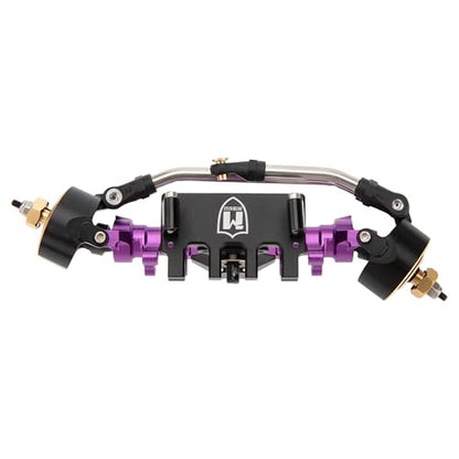 MEUS Racing Isokinetic 3-Section CVD Front and Rear Axles Maximum Steering Angle 52° Wider +5MM for Axial SCX24 Deadbolt C10 JLU Gladiator Bronco 1/24 RC Crawler Upgrade Parts (Anodized Purple) - color: Purple