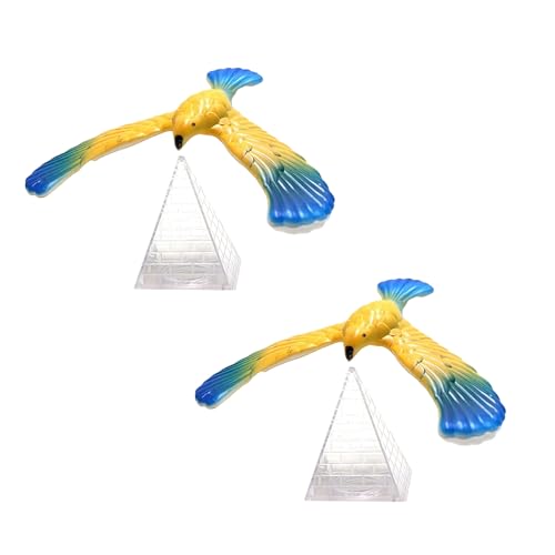 2Pcs Balance Bird with Clear Triangle Stand, Educational Physics Gravity Demonstration, Science Kit