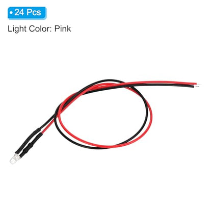 PATIKIL Tiny LED Diode Light Mini Bulb 3mm 3-6V DC Pink Light 3-6V DC - color: Pink, size: 3mm