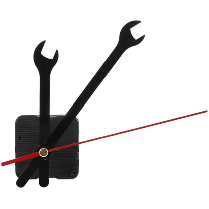 Wall Clock Mechanism Replacement, Wrench Hands and Motor Kit, Long Shaft Quartz Movements for Thick Dials, Battery Operated DIY Parts for Clock Making, Thread Length 19 mm (3/4 in) - color: Black 2