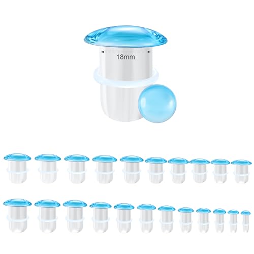 Glass Ear Stretching Kit Single Flare Plugs & Rubber Rings Unique 1mm Increments 3mm-25mm Gradual Sizing Smooth Glass Gauges for Daily Wear Earring Expander Stretcher Piercing Body Jewelry 2Pc - color: Blue, size: 18mm