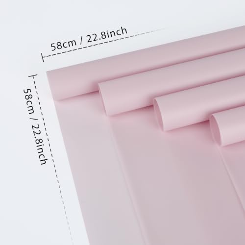 FUHITIM 20 Sheets Flower Wrapping Paper (Misty Light Pink) - color: Misty Light Pink