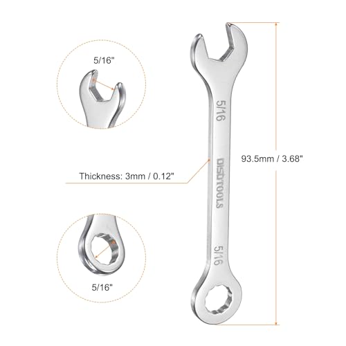 HARFINGTON 5/16" Thin Combination Wrench Stainless Steel Spanner - size: 5/16"