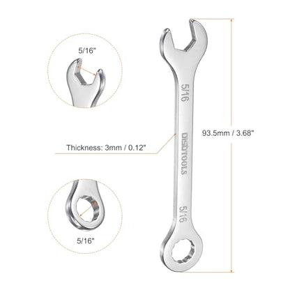 HARFINGTON 5/16" Thin Combination Wrench Stainless Steel Spanner - size: 5/16"