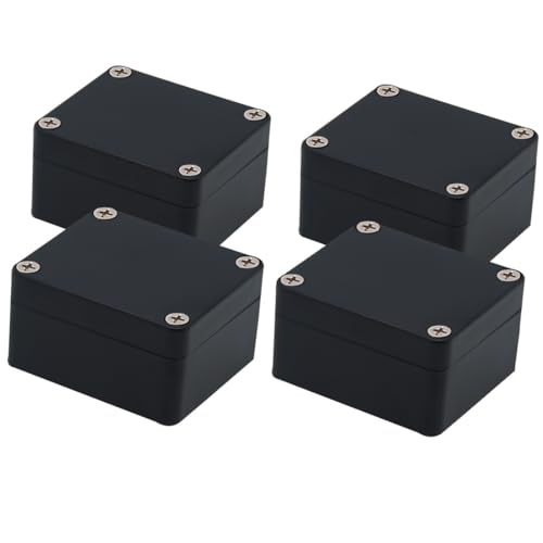 Junction Box, Zulkit Project Box IP65 Waterproof Outdoor Box ABS Plastic Electrical Boxes Electronic Enclosure Black 2.48 x 2.28 x 1.38 inch (63 x 58 x 35mm) (Pack of 4) - size: 2.48" x 2.28'' x 1.38''(Pack of 4)
