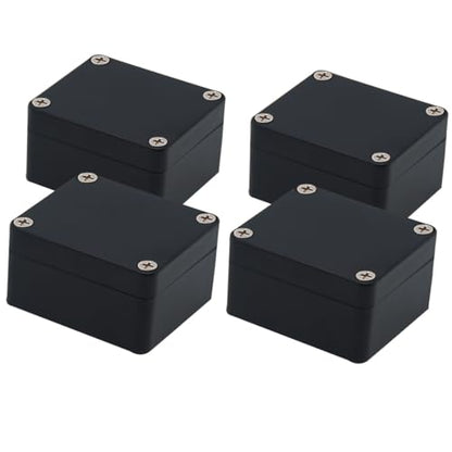 Junction Box, Zulkit Project Box IP65 Waterproof Outdoor Box ABS Plastic Electrical Boxes Electronic Enclosure Black 2.48 x 2.28 x 1.38 inch (63 x 58 x 35mm) (Pack of 4) - size: 2.48" x 2.28'' x 1.38''(Pack of 4)