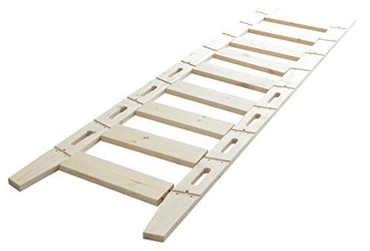 DIYHD 96" Knotty Pine Sliding Library Ladder with Oval Cut-Out Grip - color: Niu#1, size: Height 96"