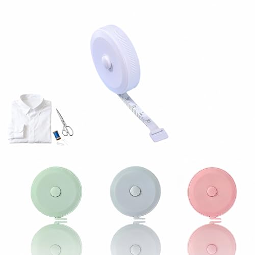 Retractable Measuring Tape Set,4-Pack Soft Tape Measure/Auto-Retracting, 60" 150cm Flexible Sewing Tailor Tape, Body Measuring Tape for Body & Fabric, Dual Scale with Inches & Centimeters