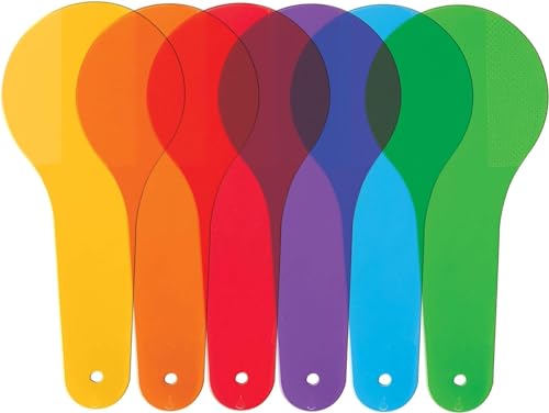 6Pcs Color Learning Paddles, Transparent Filter Plates, Science Education and Montessori Teaching Tools