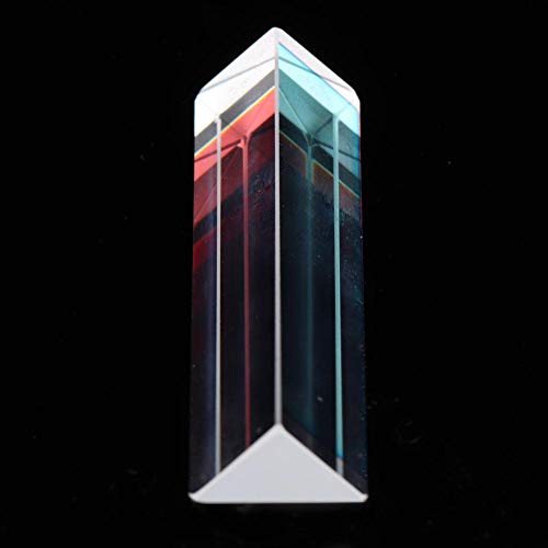 Optical Glass Triangular Prism K9 Crystal Rainbow Maker for Physics Education, Light Spectrum, Photo Photography, Decoration, Teaching Tool Gift (15x15x87mm)