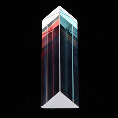 Optical Glass Triangular Prism K9 Crystal Rainbow Maker for Physics Education, Light Spectrum, Photo Photography, Decoration, Teaching Tool Gift (15x15x87mm)