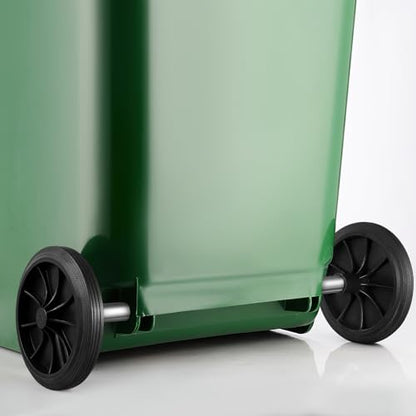 DOITOOL Trash Can Wheels Replacement Kit with 18.8" Hollow Shaft, 7" Rubber Garbage Bin Wheels and 1.2" Axle Set for Outdoor Recycling Cans, City Bin Mobile Cart Parts Pulley Trash Accessories