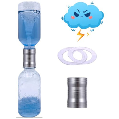 Tornado Maker, Weather Toys, Ultra-Light Aluminum Connecting Tube, Including 2 Empty Bottles, Watertight Tornado Toy, Suitable for Kids' Science Experiments (Silvery) - color: Silvery
