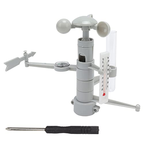 Fafeicy DIY Weather Station Toy Plastic Multifunction Weather Station Kit with Wind Vane Anemometer Thermometer and Rain Gauge for Children 7 to 14 Science Learning