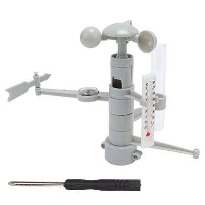 Fafeicy DIY Weather Station Toy Plastic Multifunction Weather Station Kit with Wind Vane Anemometer Thermometer and Rain Gauge for Children 7 to 14 Science Learning