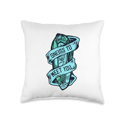 Best Rocks And Minerals Guide Kit Collection Gifts Gneiss to Meet You Geologist Rockhounding Mineral Collector Throw Pillow, 16x16, Multicolor - size: 16x16