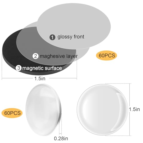 Honeydak 121 Pcs DIY Fridge Magnets Making Kit, Round - color: Round